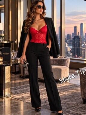 Victoria’s Secret Red Lace Corset Top Bustier Cami Romantic Y2K